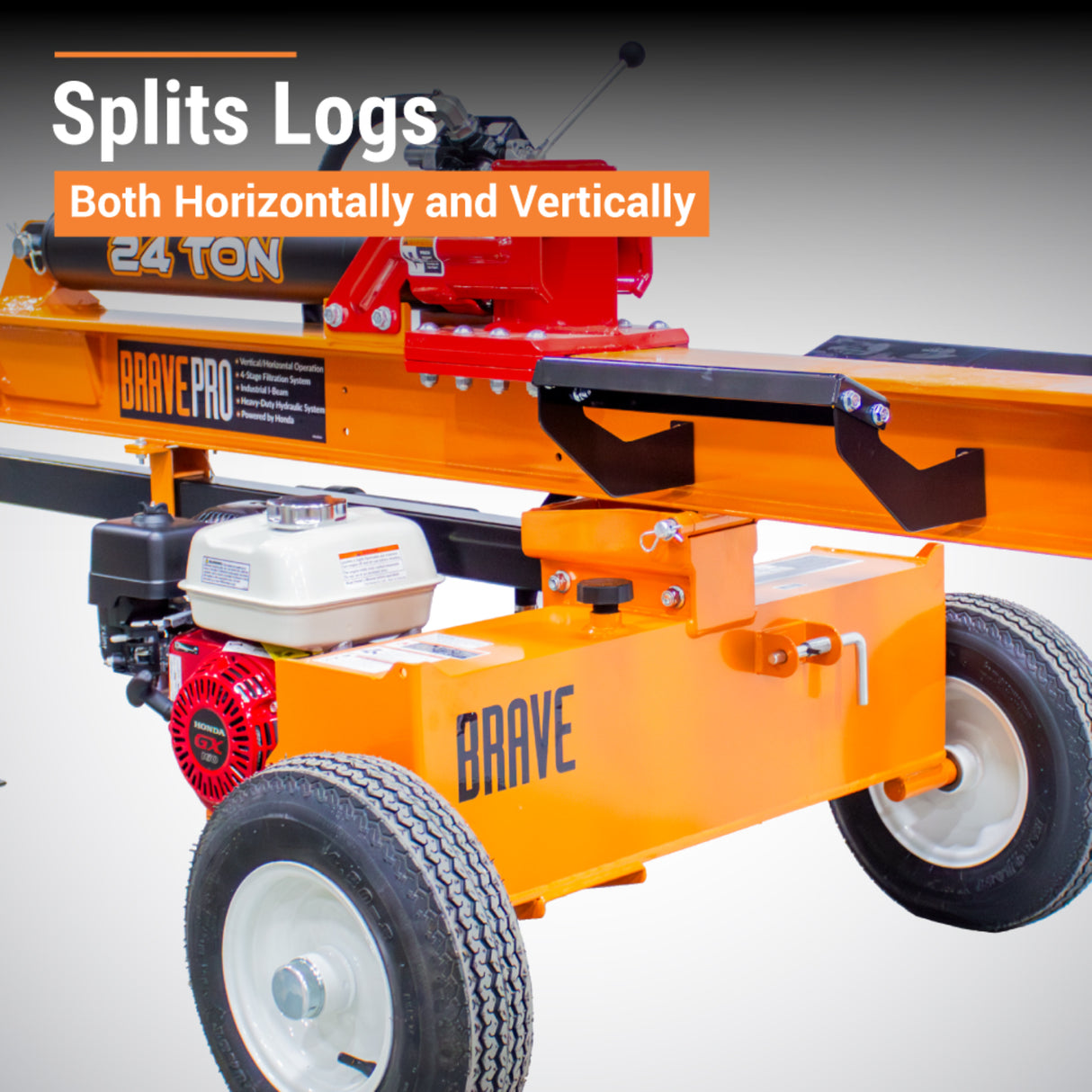Brave 24-Ton Tow-Behind Log Splitter Honda GC160 Gas