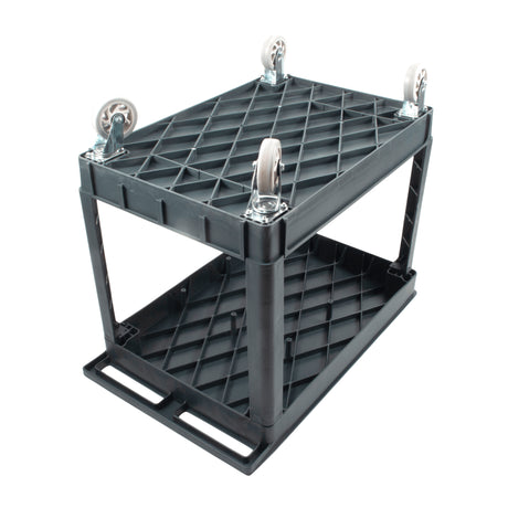 Sunmax SC2500DP Heavy-Duty Utility Cart with Flat Top Shelf – 2-Tier Rolling Service Cart