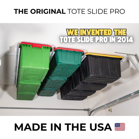 E-Z Garage Storage Tote Slide™ Pro — Overhead Ceiling Storage for 9 to 15 Totes