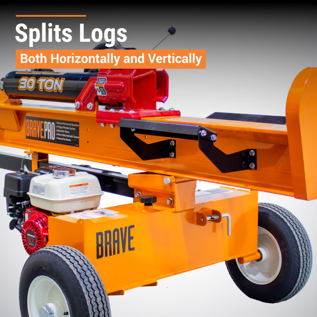 Brave 30-Ton Horizontal / Vertical Log Splitter Honda GX200 (VH1730GX)