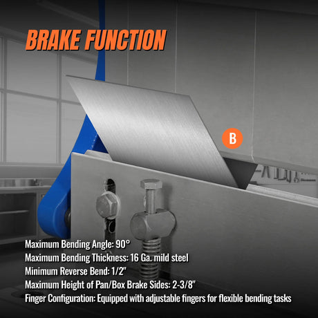 MechMaxx 40" 3-in-1 Brake, Shear & Slip Roll, 20 Gauge Mild Steel
