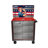 SUNEX Rosie the Riveter 39" 6-Drawer Premium Service Cart, 600 lb Capacity