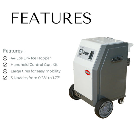 Sanitmax SM2000 Dry Ice Blasting Machine, 44 lbs Dry Ice Hopper