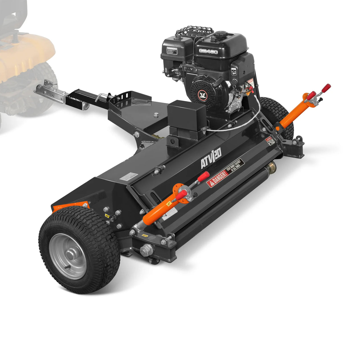 MechMaxx 48" Tow-Behind ATV Offset Flail Mower, 15HP 459cc Gas, ATV120