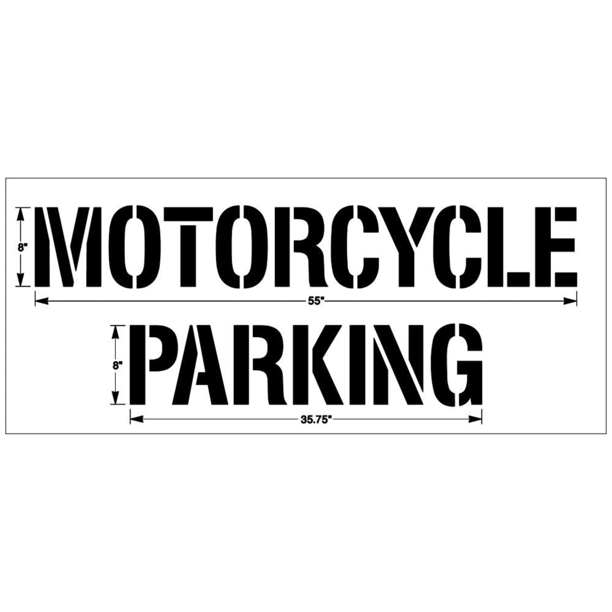 Newstripe 8″ 2 Lines MOTORCYCLE PARKING Stencil