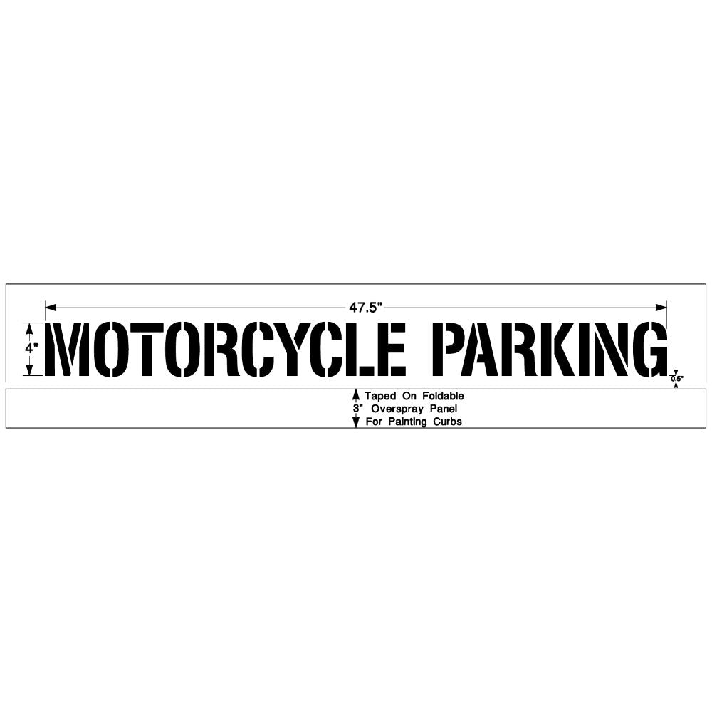 Newstripe 4″ MOTORCYCLE PARKING Stencil