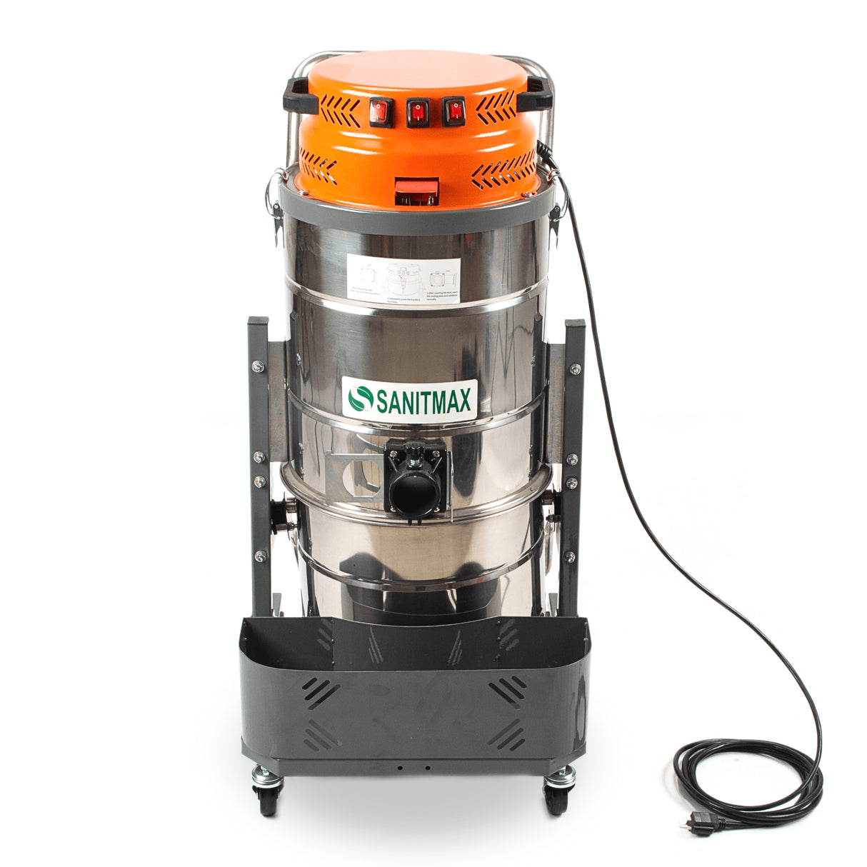 Sanitmax SM73 Industrial Wet-Dry Vacuum Cleaner, 3600W Triple Motor, 19-Gal Capacity, HEPA Filtration