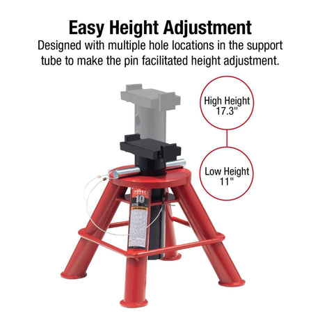 SUNEX 10-Ton Low Height Pin Type Jack Stands (Pair)