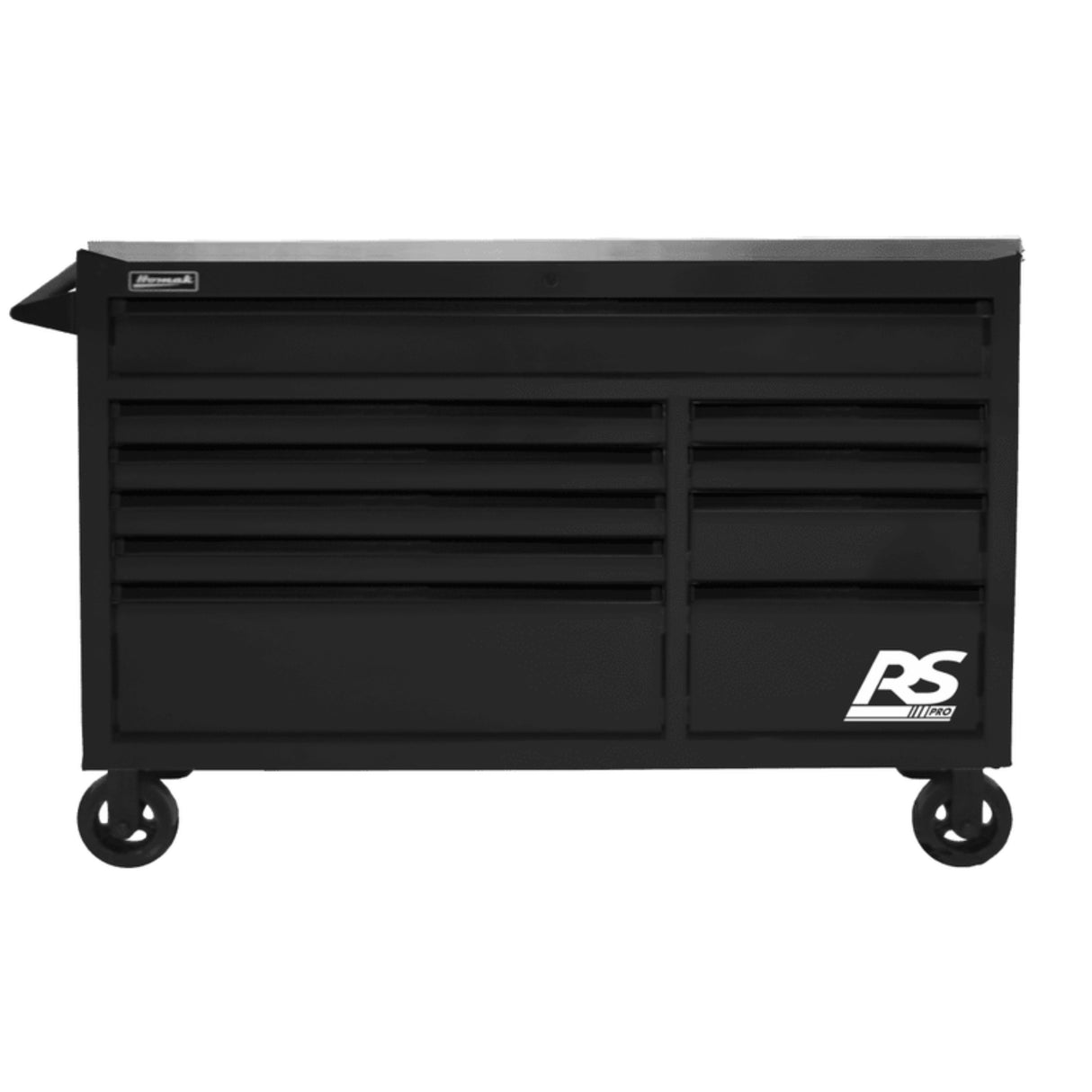 Homak RS Pro 54" Rolling Cabinet — 10 Drawer, Stainless Steel Top