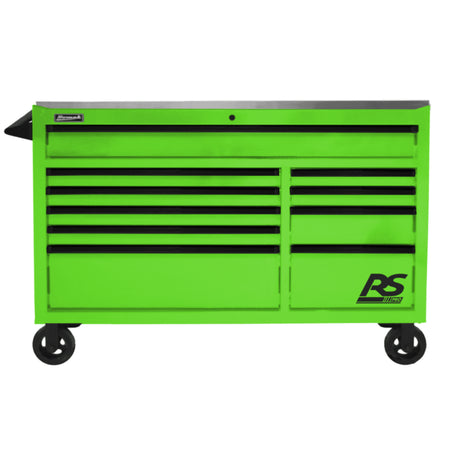 Homak RS Pro 54" Rolling Cabinet — 10 Drawer, Stainless Steel Top