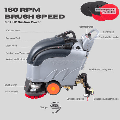 Sunmax RT50DW 28" Self-Propelled Dual-Brush Floor Scrubber
