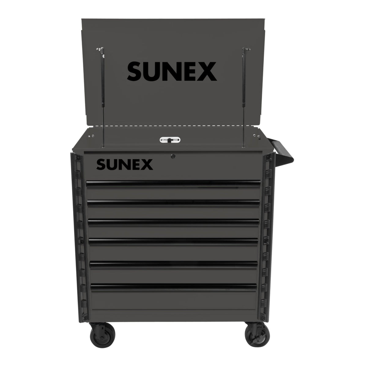 SUNEX 39" 6-Drawer Premium Service Cart, Gray, 600 lb Capacity