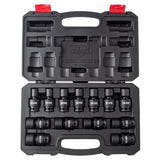 SUNEX 2665 1/2" Drive Metric 6-Point Standard Universal Impact Socket Set, 13-Piece
