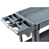 Sunmax SC2500/SC3500 Heavy Duty Rolling Utility Service Cart, HDPE Shelves, 5" Caster Wheels