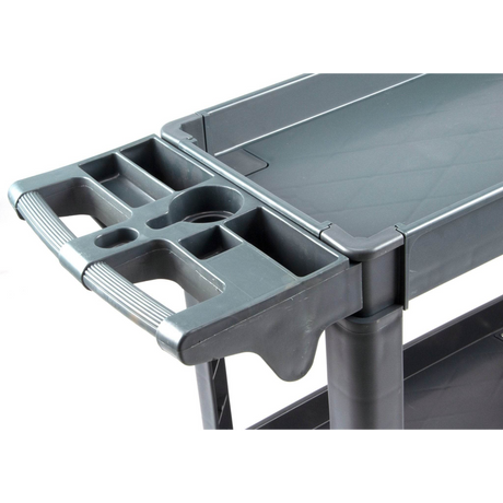 Sunmax SC2500/SC3500 Heavy Duty Rolling Utility Service Cart, HDPE Shelves, 5" Caster Wheels