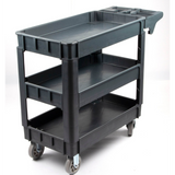 Sunmax SC2500/SC3500 Heavy Duty Rolling Utility Service Cart, HDPE Shelves, 5" Caster Wheels