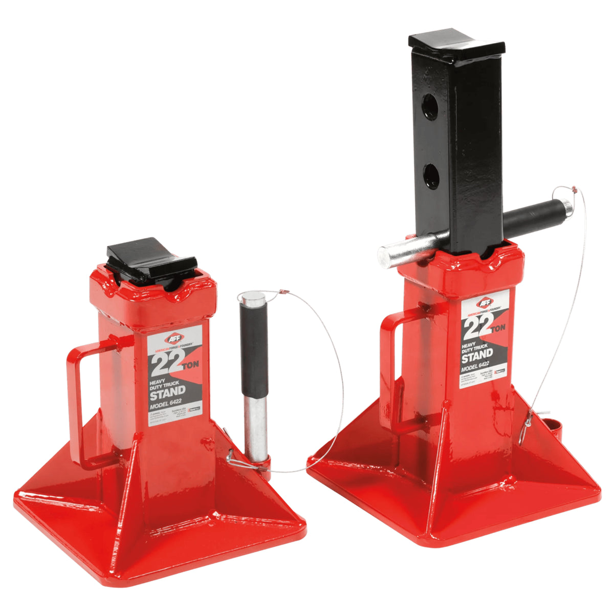 AFF 22-Ton Pin-Style Safety Stand with V-Shaped Saddle & Carrying Handle