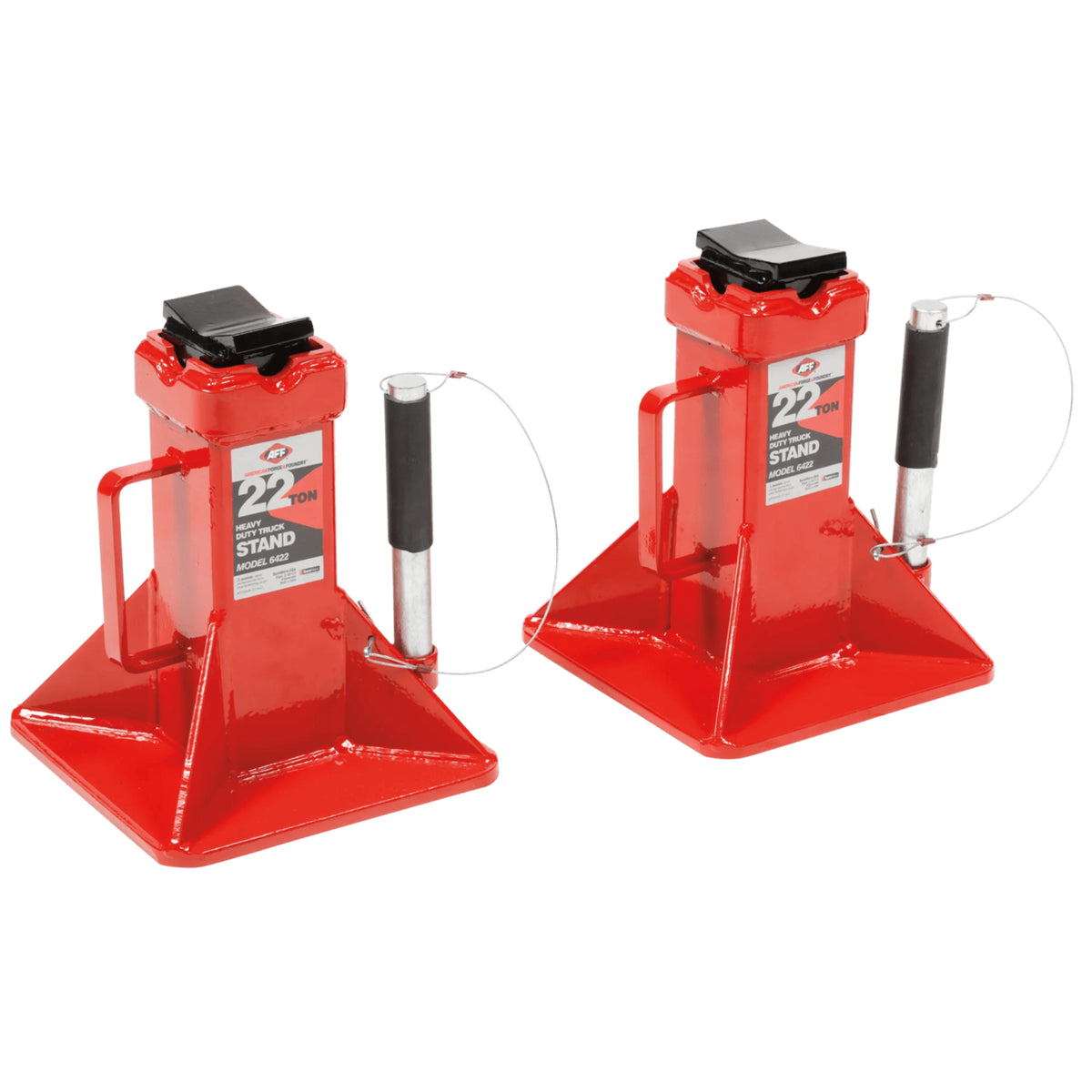 AFF 22-Ton Pin-Style Safety Stand with V-Shaped Saddle & Carrying Handle