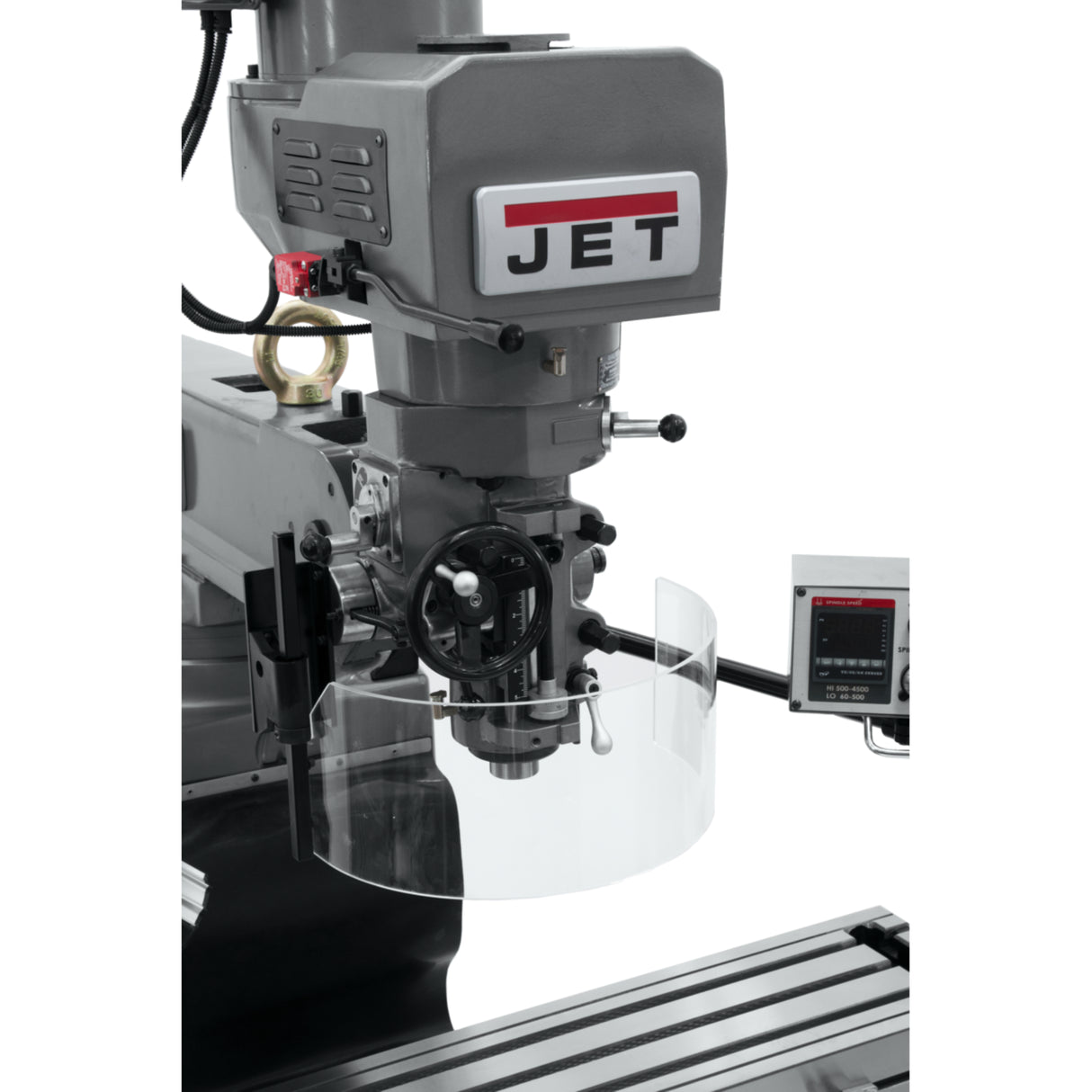 JET JTM-1050EVS2/230 Mill with ACU-RITE 203 DRO, X/Y Powerfeeds, Air Drawbar