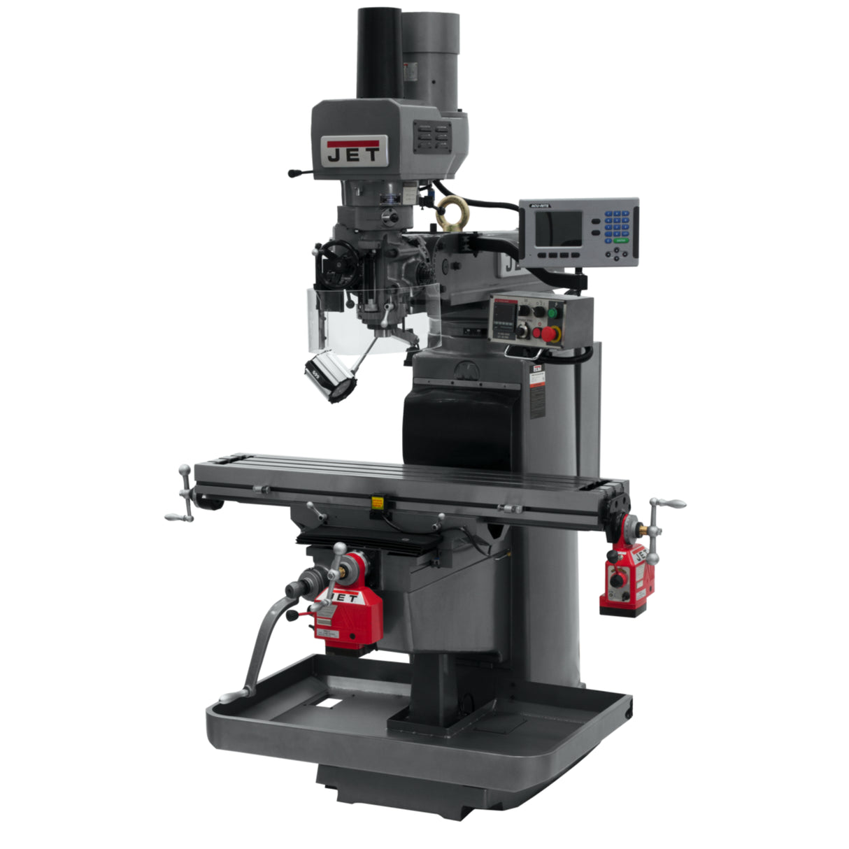 JET JTM-1050EVS2/230 Mill with ACU-RITE 203 DRO, X/Y Powerfeeds, Air Drawbar