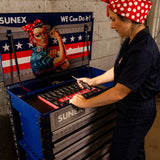 SUNEX Rosie the Riveter 39" 6-Drawer Premium Service Cart, 600 lb Capacity