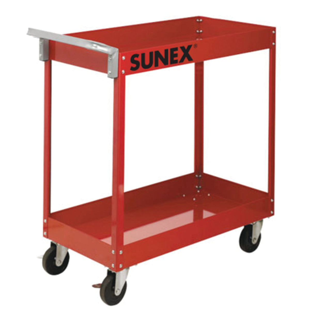SUNEX Economy 2-Shelf Service Cart, Steel, 350 lb Capacity