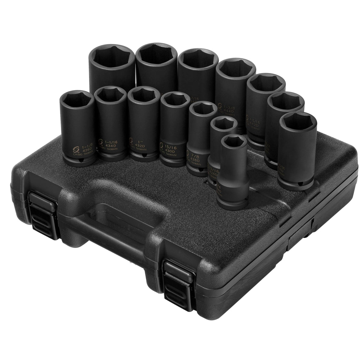 SUNEX 3/4" Drive SAE 6-Point Deep Impact Socket Set, 14-Piece