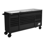 Homak RS Pro 72" Roller Cabinet — 16 Drawer, Stainless Steel Top