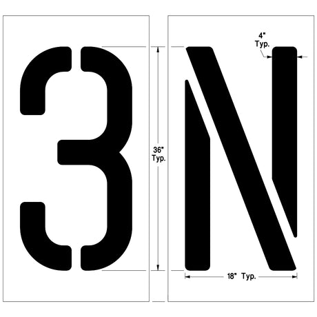 Newstripe 18″ to 36″ Individual Letter & Number Stencils