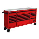 Homak RS Pro 72" Roller Cabinet — 16 Drawer, Stainless Steel Top