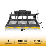 MechMaxx 72" Skid Steer Land Plane with 7 Adjustable Scarifier Shanks