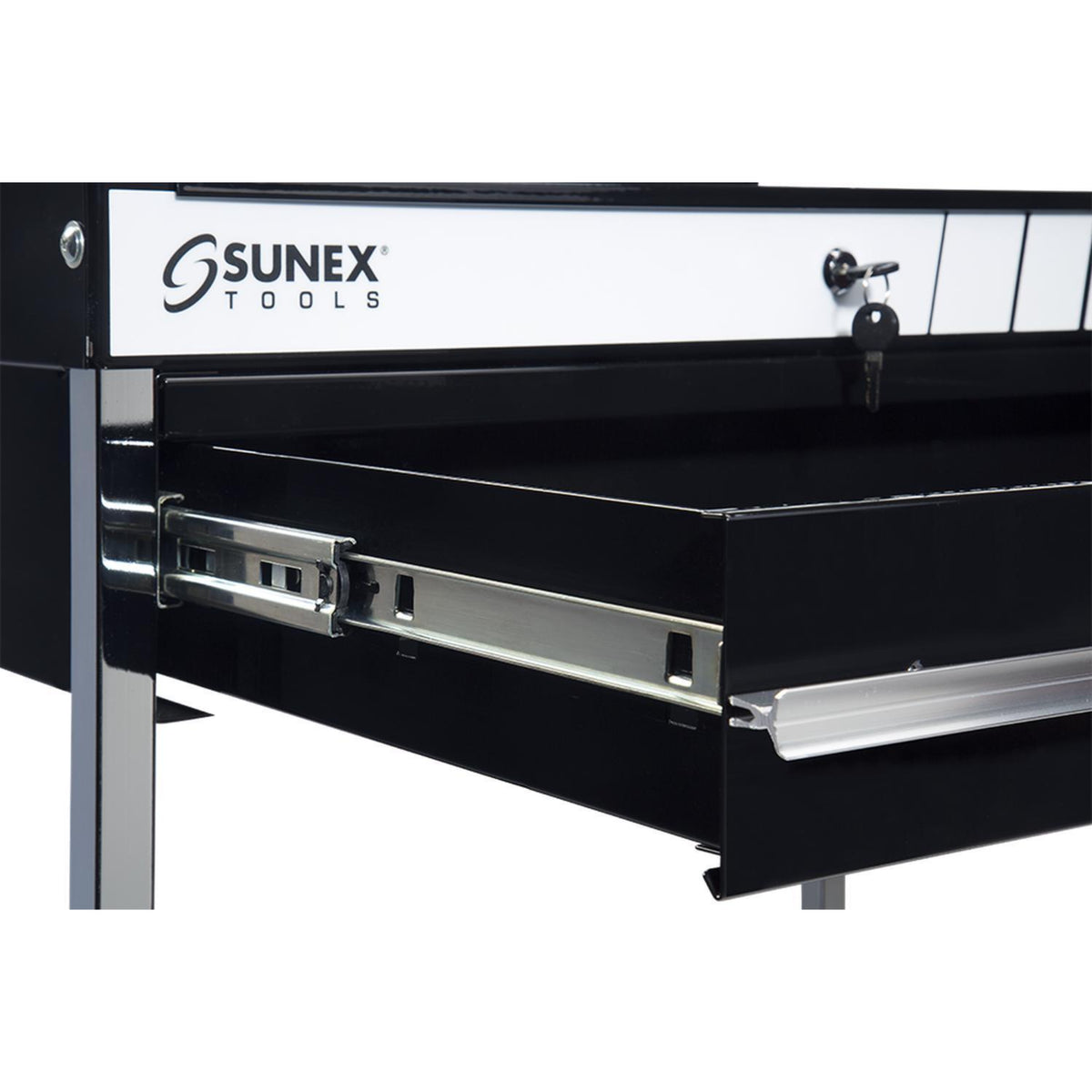 SUNEX Service Cart with Locking Top and Locking Drawer, 350 lb Capacity