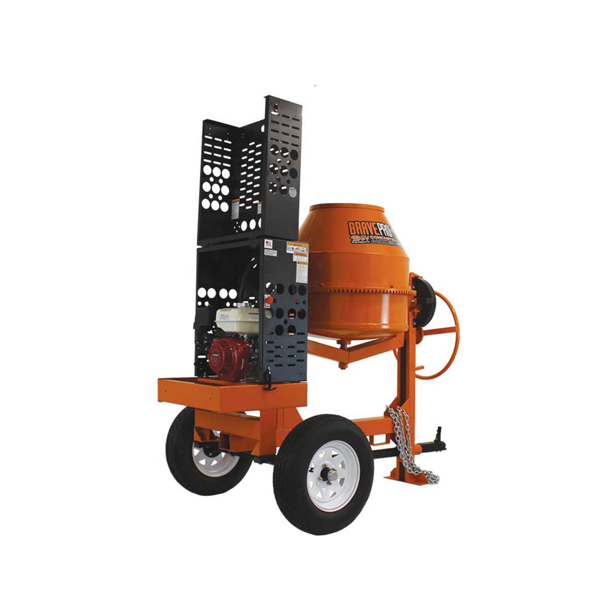 Brave Pro 9 Cu Ft Concrete Mixer Honda GX270 Gas Steel Drum