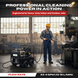 Sanitmax SM4000 Hot & Cold Water Gas Pressure Washer, 4,000 PSI, 4.0 GPM, Diesel Heated, Professional Contractor System