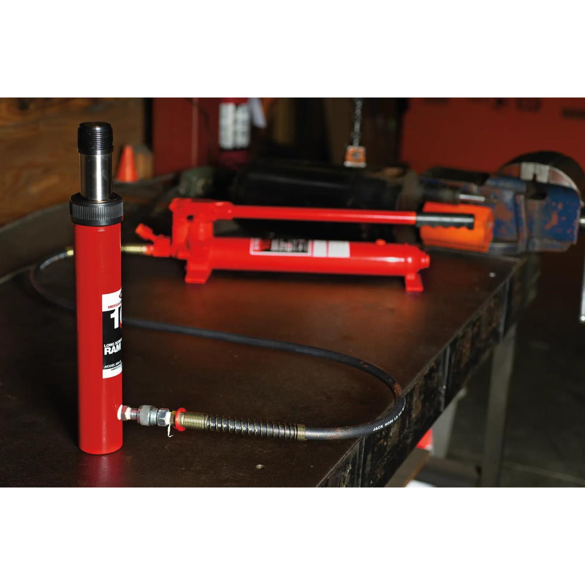 AFF 10-Ton Screw Type Hydraulic Ram with Threaded Extension