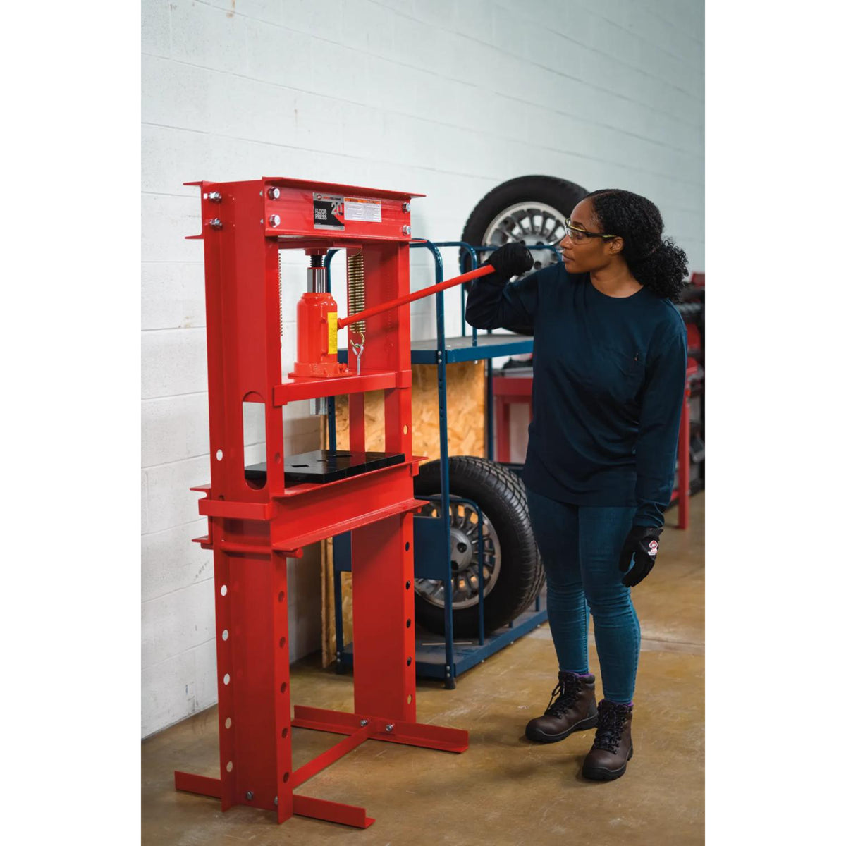 AFF 20-Ton Heavy-Duty Floor Shop Press with Multi-Position Bed