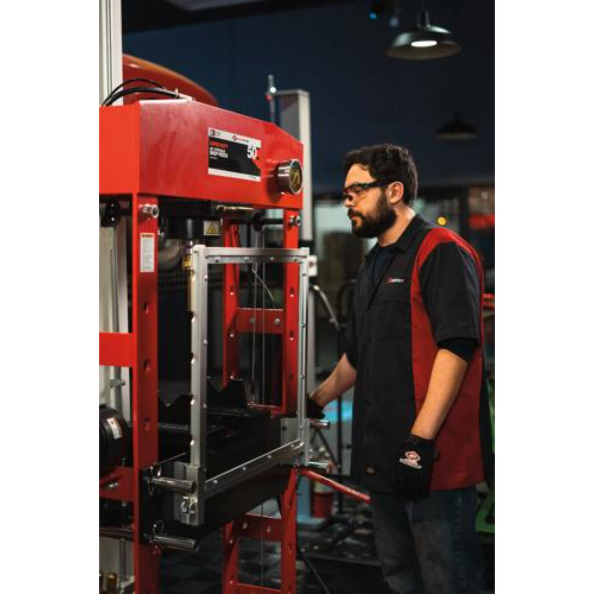 AFF 50-Ton Super-Duty Shop Press with Dual Air Motor & Cable Winch
