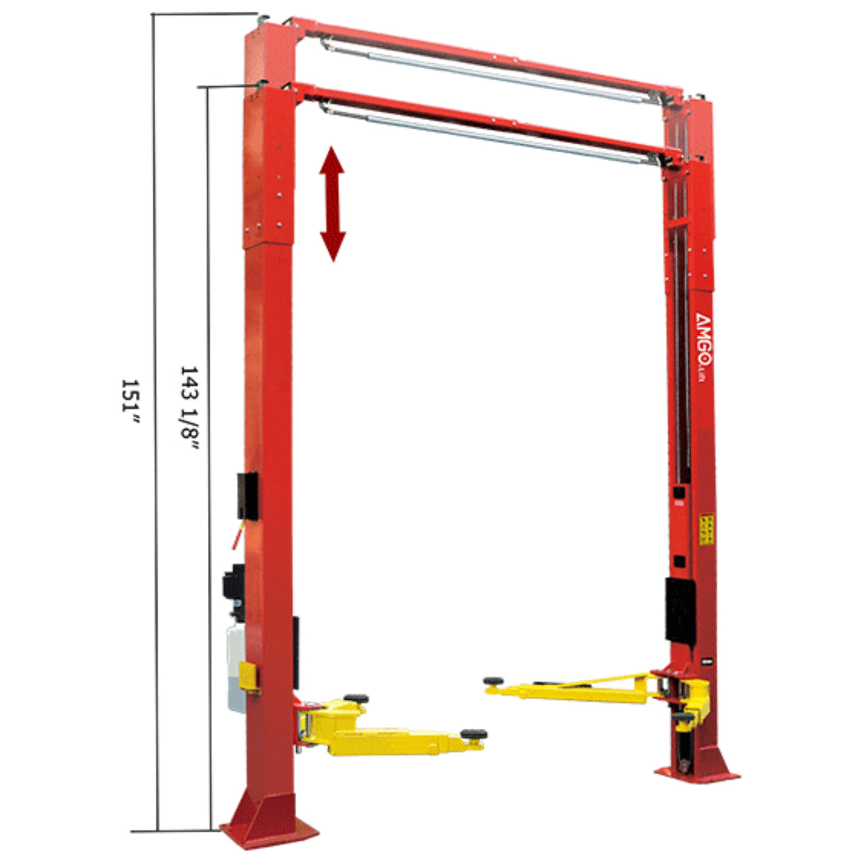 AMGO OHX-10H Clear Floor Two Post Lift 10,000 lb Car Hoist