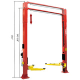 AMGO OHX-10H Clear Floor Two Post Lift 10,000 lb Car Hoist