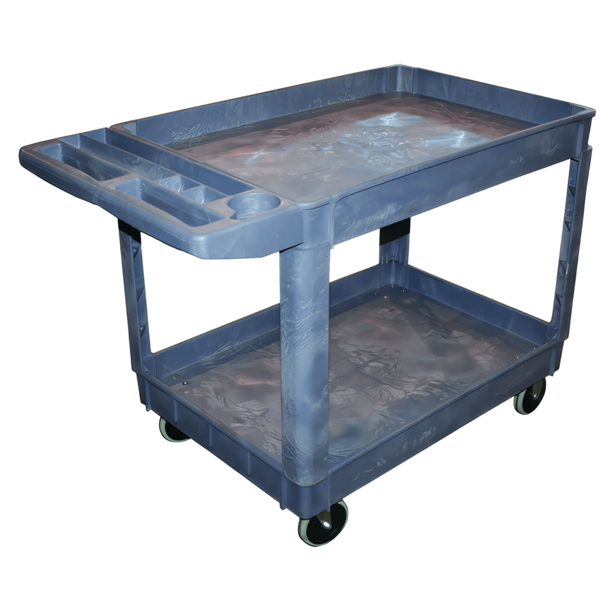 AFF Polypropylene Shop Cart with Tool Organizer Tray & Heavy-Duty Casters