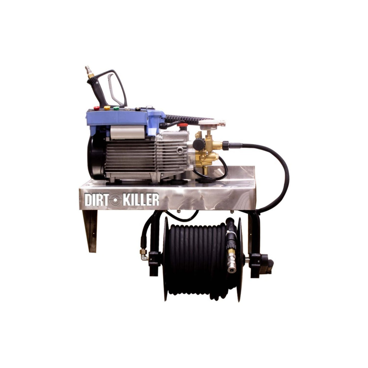 Kranzle K2020PMUSR Wall-Mount Electric Pressure Washer - 2000 PSI, 1.9 GPM with 65 ft Hose Reel & Stainless Steel Shelf