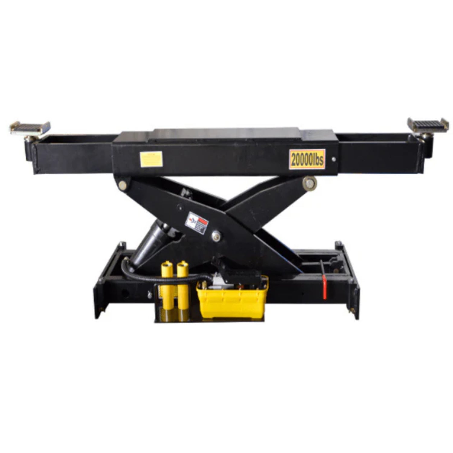 AMGO RJ-20A Pneumatic Rolling Bridge Jack – 20,000 lb Air/Hydraulic Wheels-Free Jack for 4-Post & Scissor Lifts, with 3″ & 6″ Adapters