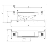AMGO RJ-20A Pneumatic Rolling Bridge Jack – 20,000 lb Air/Hydraulic Wheels-Free Jack for 4-Post & Scissor Lifts, with 3″ & 6″ Adapters