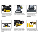 AMGO RJ-20A Pneumatic Rolling Bridge Jack – 20,000 lb Air/Hydraulic Wheels-Free Jack for 4-Post & Scissor Lifts, with 3″ & 6″ Adapters