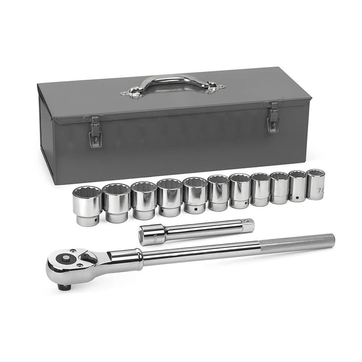 GearWrench 80879 13-Pc 3/4" Drive 12-Point SAE Socket Set — 7/8" to 1-1/2", Metal Case