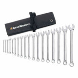 GearWrench 81917 18-Pc 12-Point Long Pattern Combination Wrench Set — SAE 1/4" to 1-1/4"