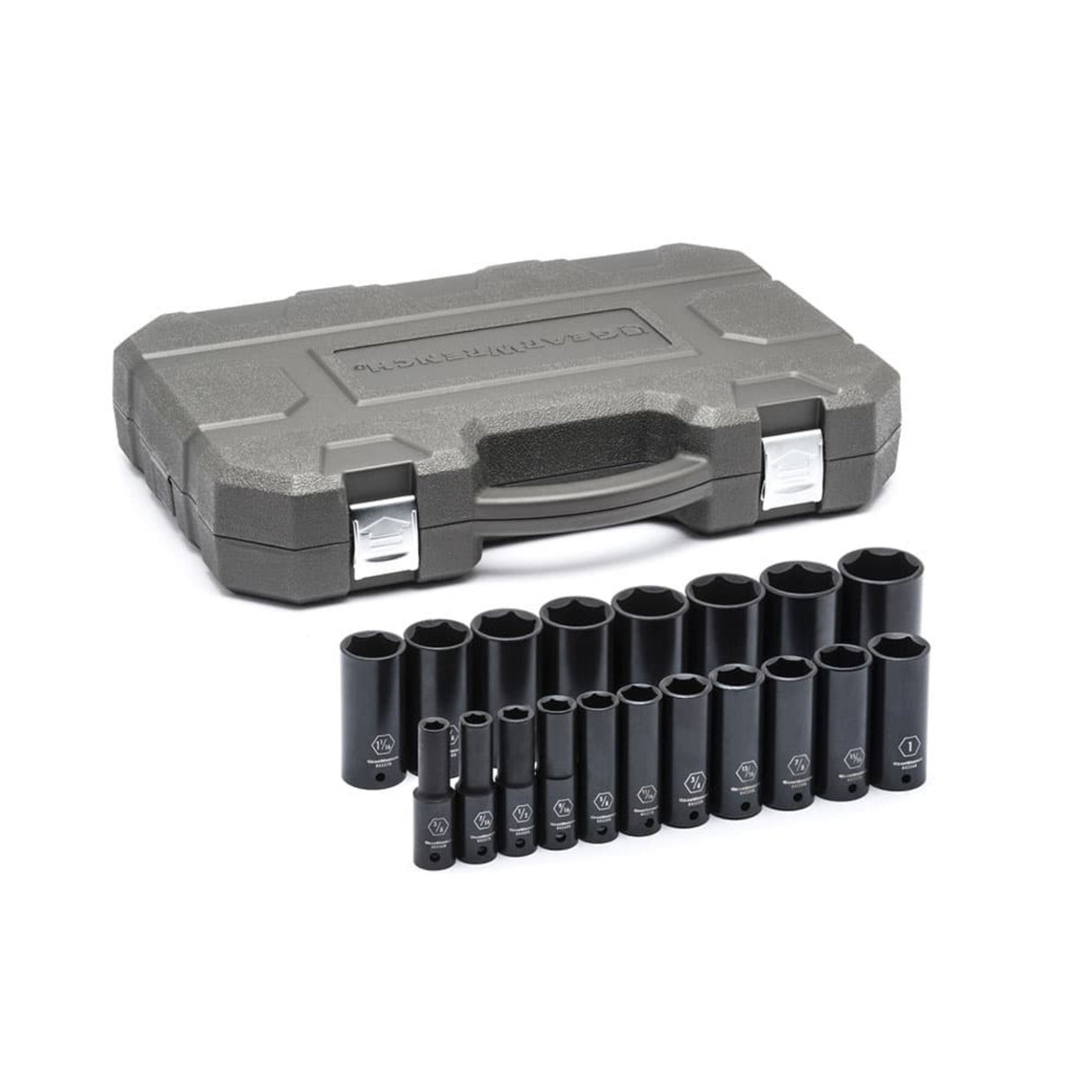 GearWrench 84934N 19-Pc 1/2" Drive 6-Point Deep SAE Impact Socket Set
