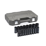 GearWrench 84934N 19-Pc 1/2" Drive 6-Point Deep SAE Impact Socket Set
