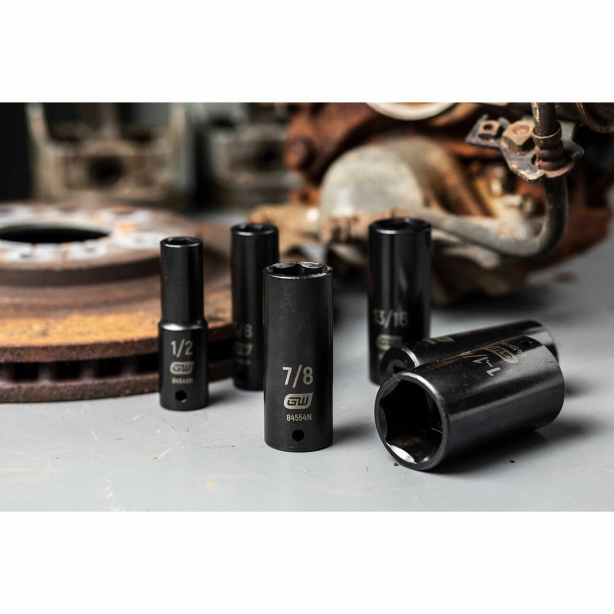 GearWrench 84934N 19-Pc 1/2" Drive 6-Point Deep SAE Impact Socket Set