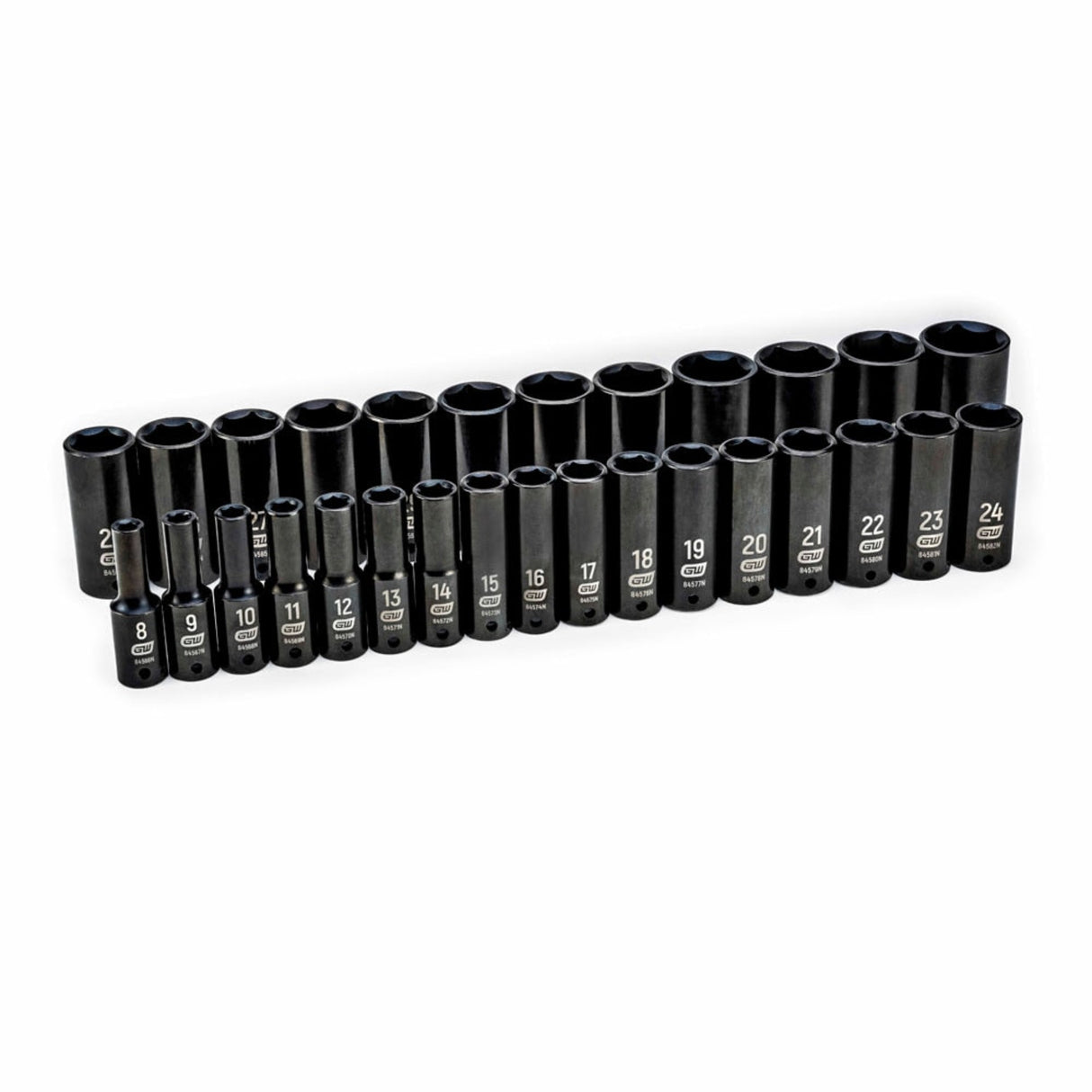 GearWrench 84935N 29-Pc 1/2" Drive 6-Point Deep Metric Impact Socket Set